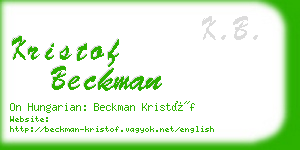 kristof beckman business card